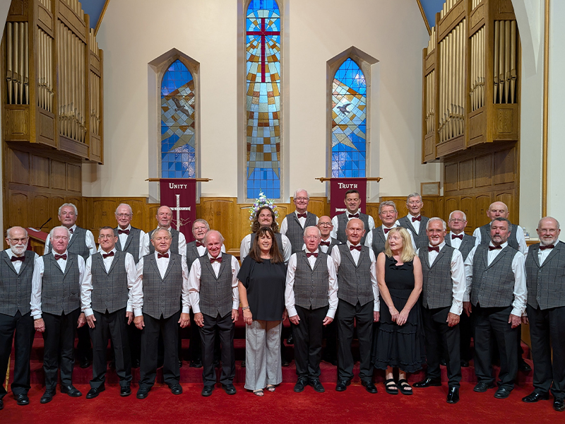 the choir in their waistcoats